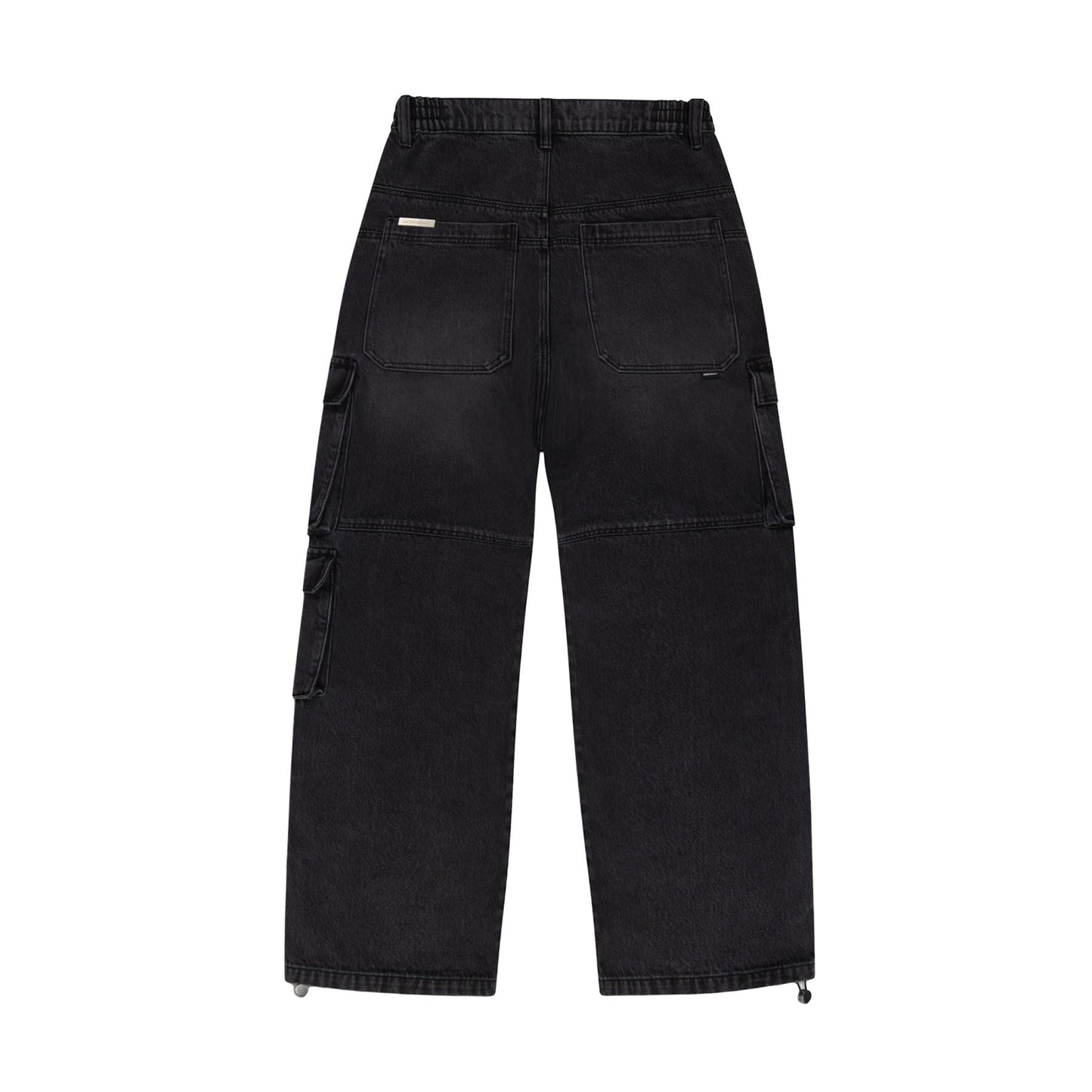 Unknown Black Striped Denim Cargos — XXS — Side View