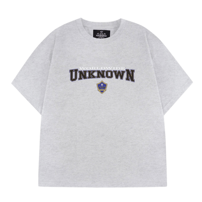 Unknown College Tee 'Grey' — XXS — Front View