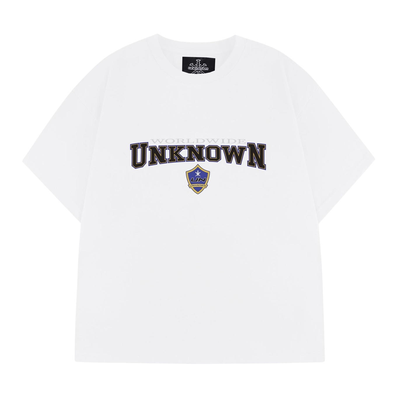 Unknown College Tee 'White' — XXS — Front View