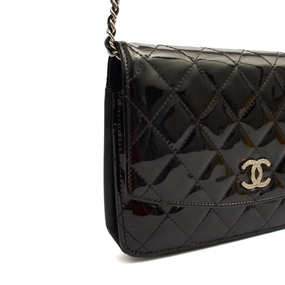 Chanel Cross Body Wallet on Chain in Black, Patent Leather — Alternate View 7