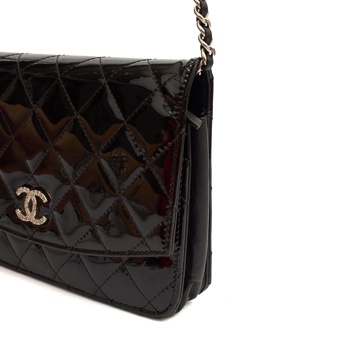 Chanel Cross Body Wallet on Chain in Black, Patent Leather — Alternate View 23