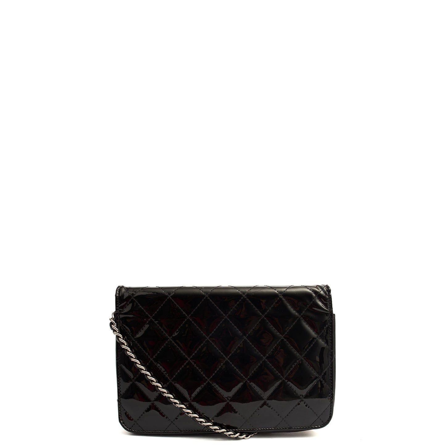 Chanel Cross Body Wallet on Chain in Black, Patent Leather — Alternate View 12