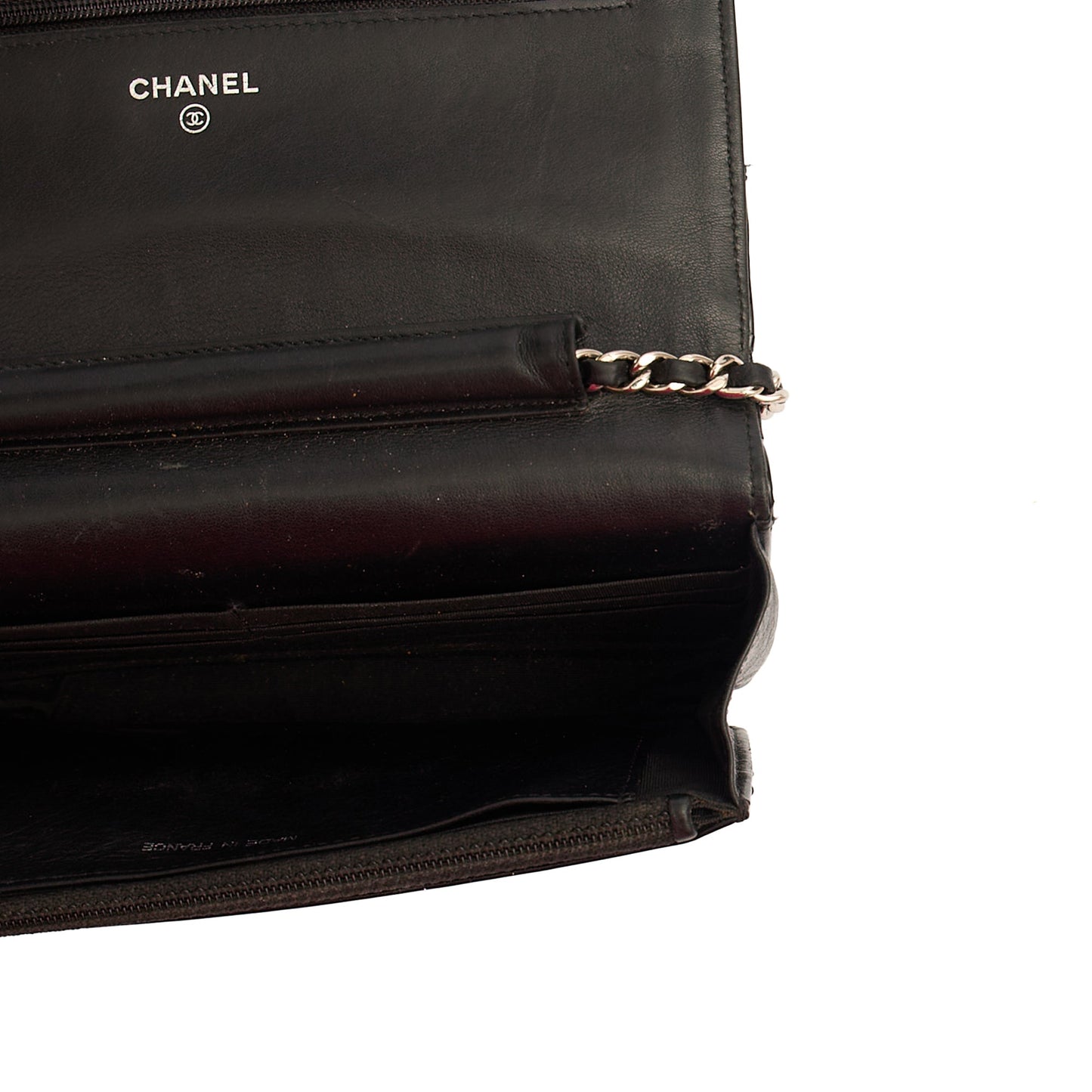 Chanel Cross Body Wallet on Chain in Black, Patent Leather — Alternate View 9