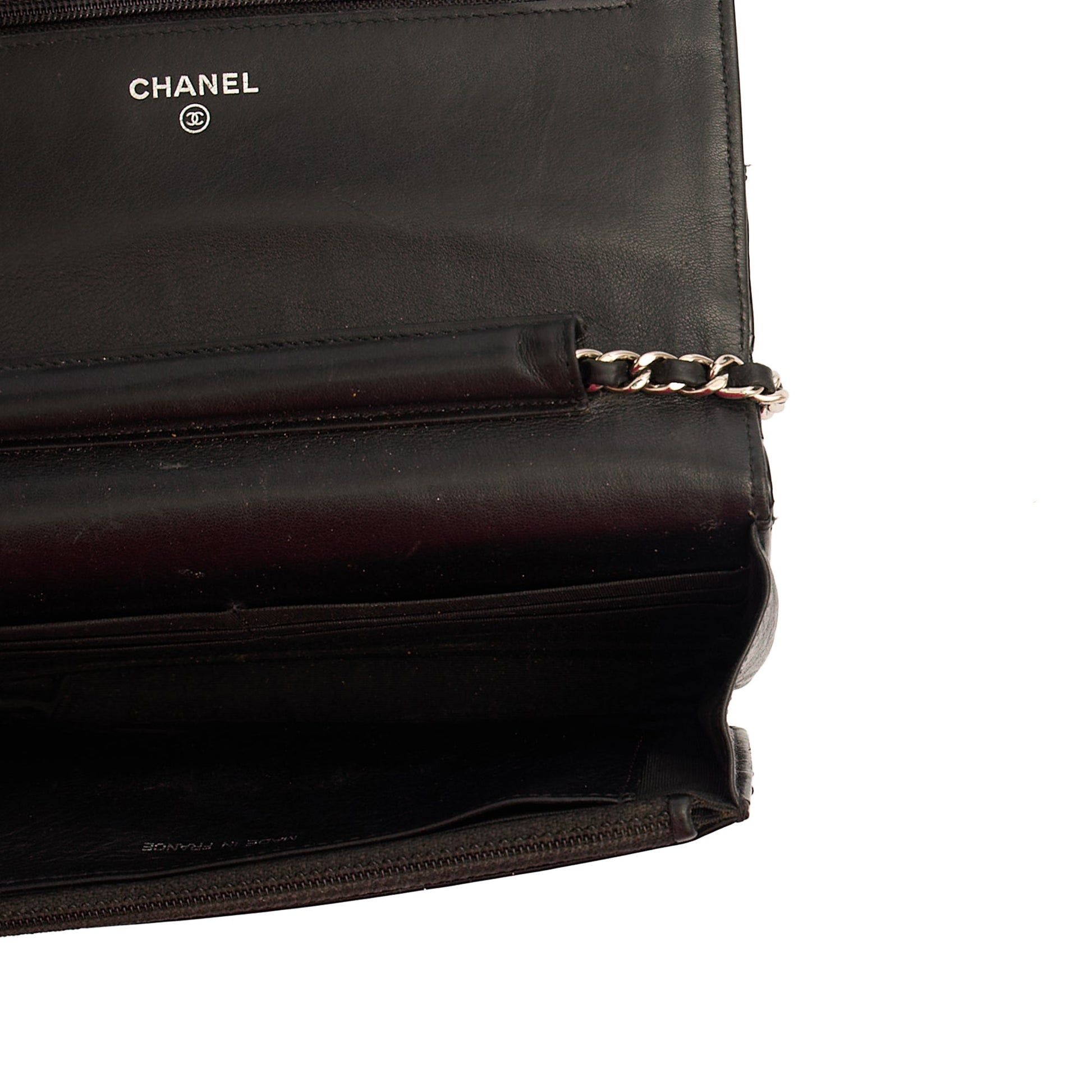 Chanel Cross Body Wallet on Chain in Black, Patent Leather — Alternate View 9