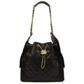 Chanel 25 - Medium in Black, Caviar Leather — Front View