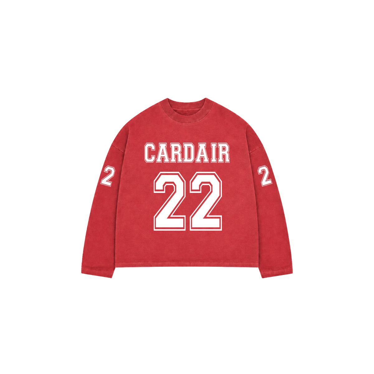 Cardair Varsity Long Sleeve T Shirt - Red — S — Front View