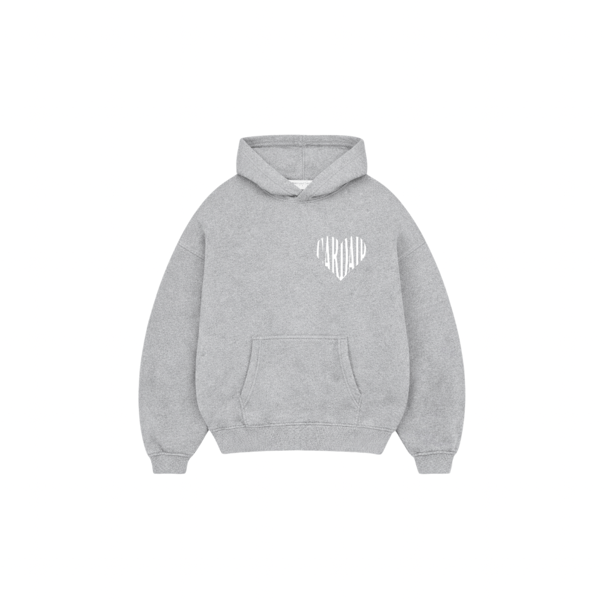 Cardair Embroidered Heart Hoodie - Grey — XS — Front View