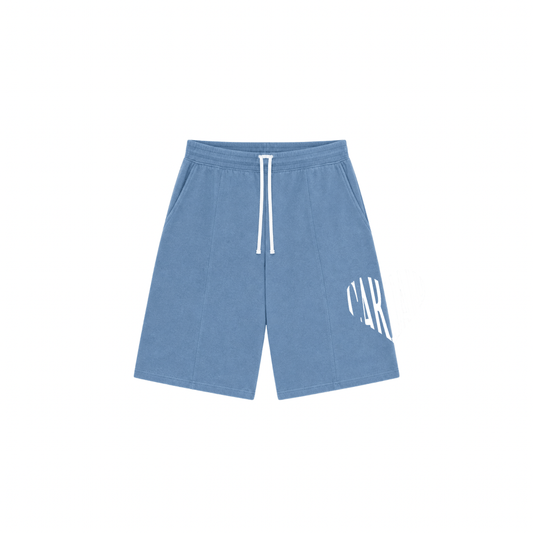 Cardair Embroidered Heart Shorts - Blue — XS — Front View