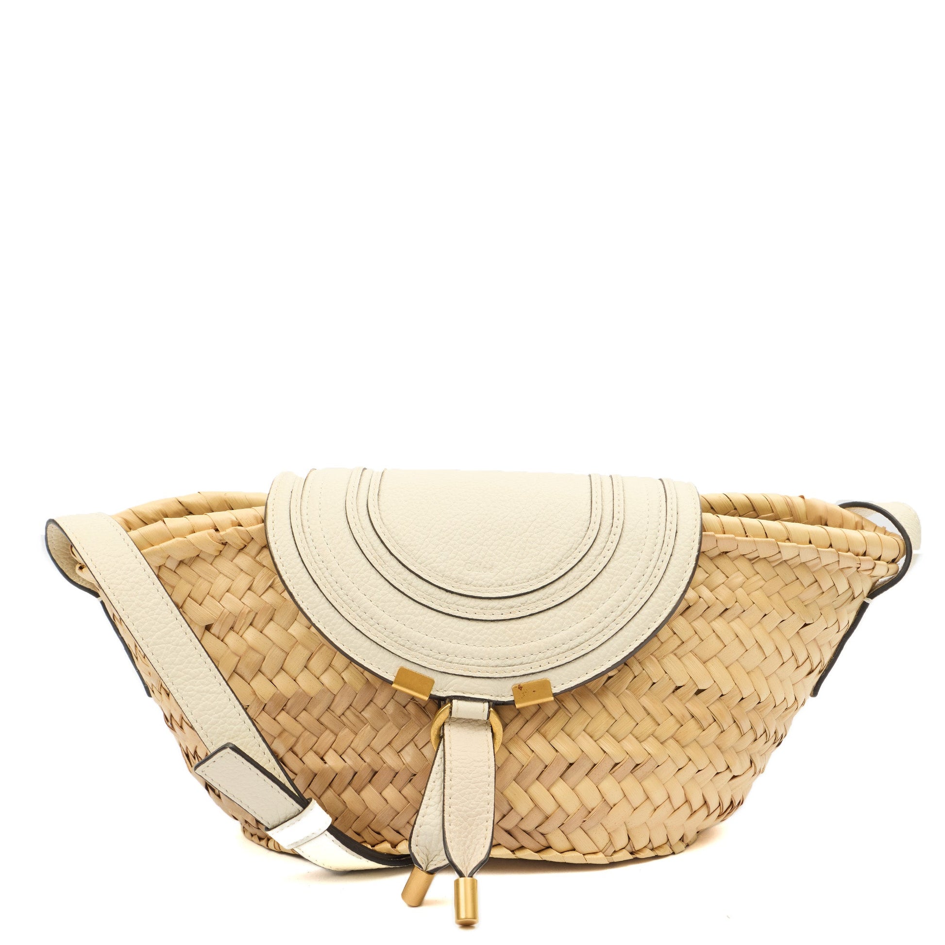 Chloe Tote Marcie Basket Bag- Mini in Neutral, Other — Front View