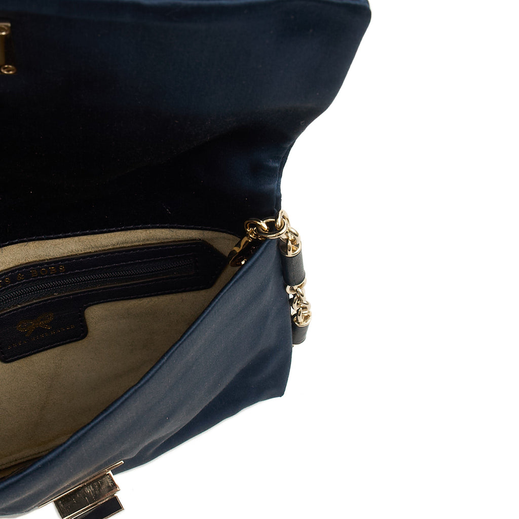 Anya Hindmarch Shoulder Bag Shoulder Bag in Navy, Fabric — Lifestyle View