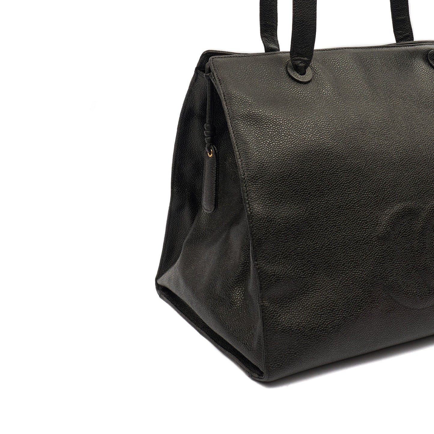 Chanel Tote Vintage Tote in Black, Caviar Leather — Alternate View 8