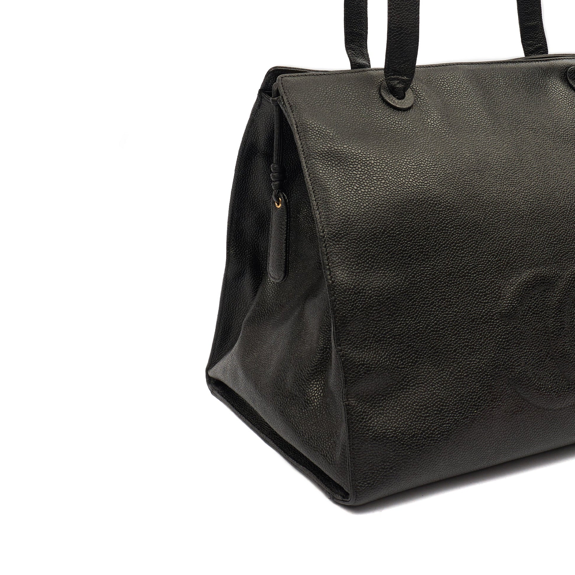 Chanel Tote Vintage Tote in Black, Caviar Leather — Alternate View 8