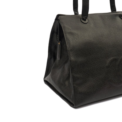 Chanel Tote Vintage Tote in Black, Caviar Leather — Alternate View 8