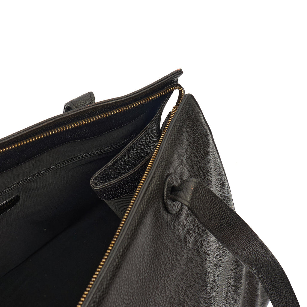 Chanel Tote Vintage Tote in Black, Caviar Leather — Alternate View 9