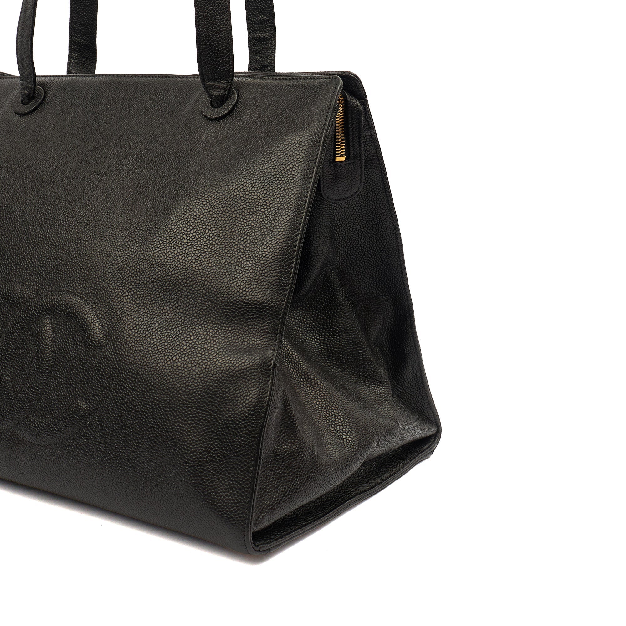 Chanel Tote Vintage Tote in Black, Caviar Leather — Lifestyle View