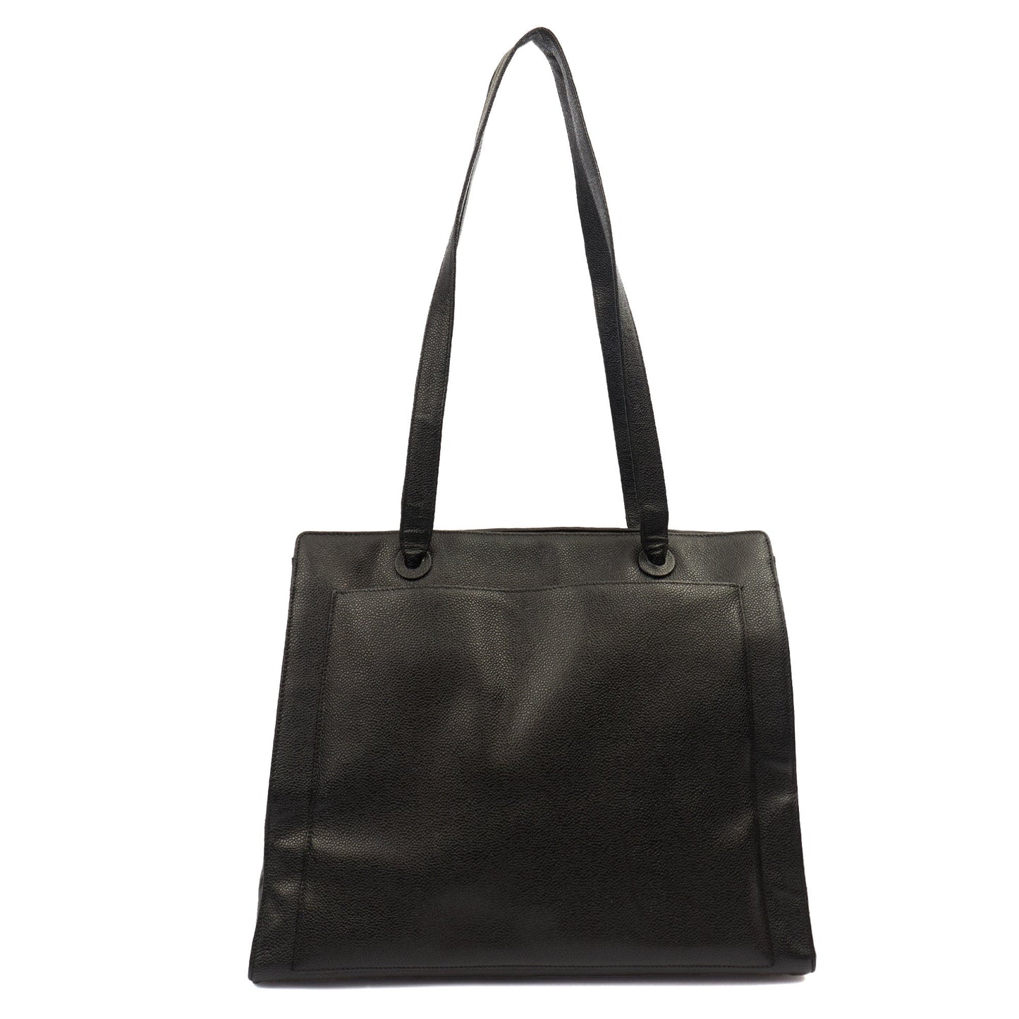 Chanel Tote Vintage Tote in Black, Caviar Leather — Top View