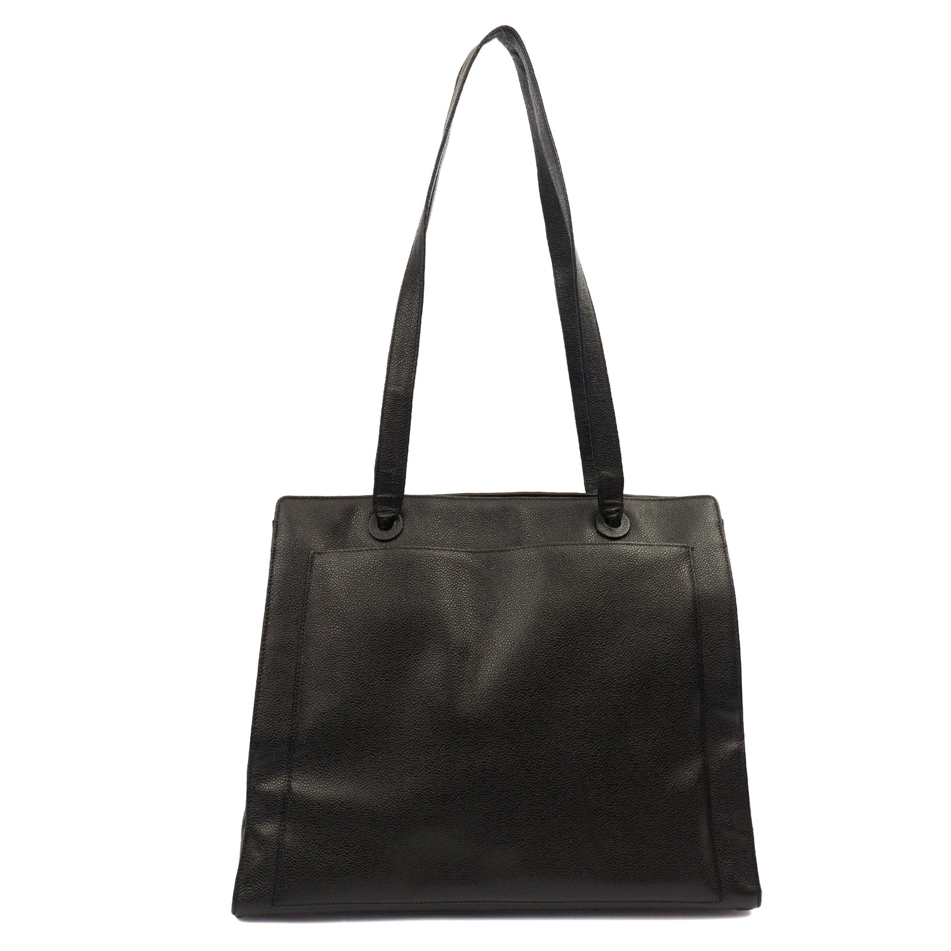 Chanel Tote Vintage Tote in Black, Caviar Leather — Top View
