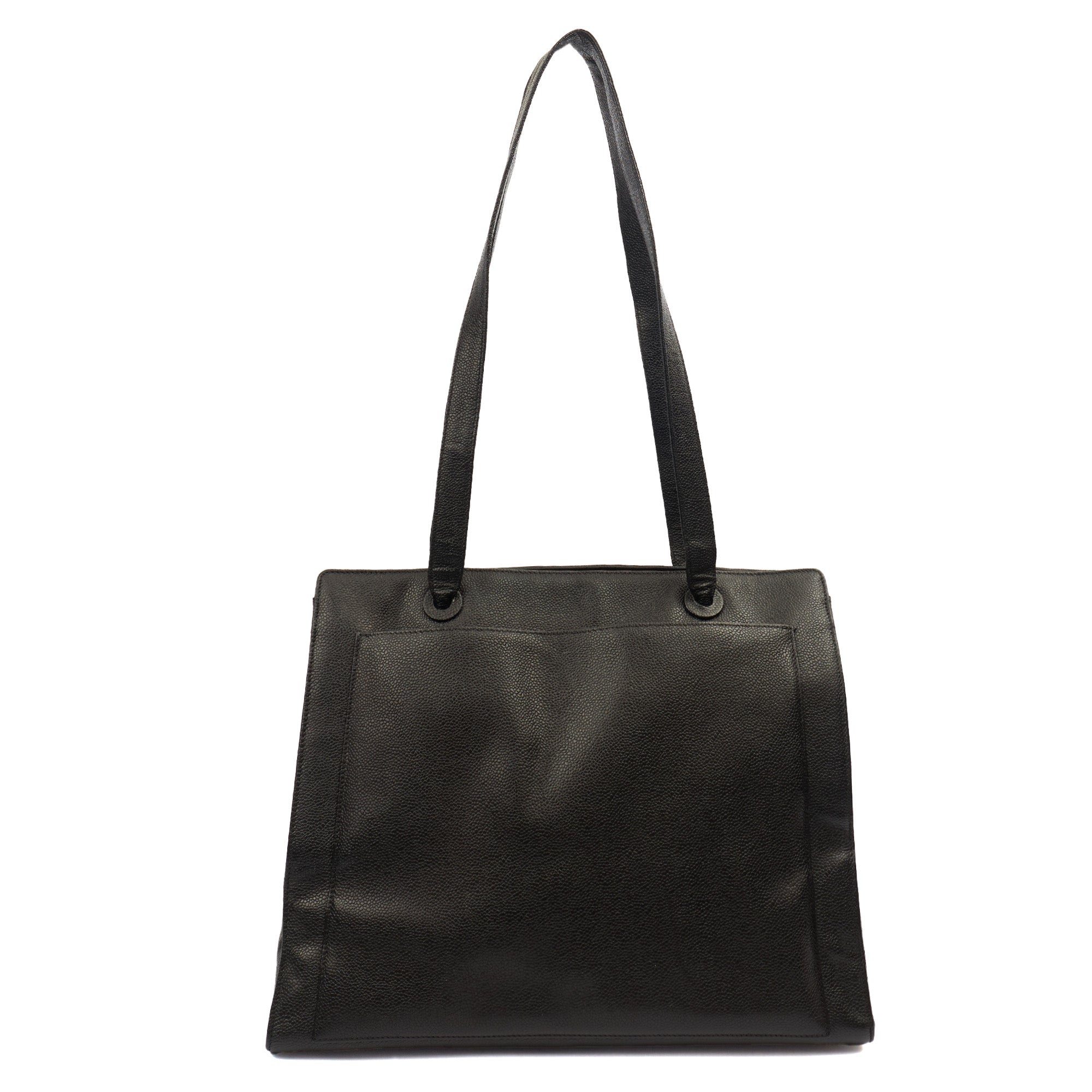 Chanel Tote Vintage Tote in Black, Caviar Leather — Top View