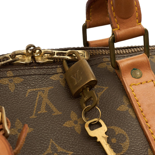 Louis Vuitton Soft Sided Keepall 60 in Monogram, Canvas — Side View