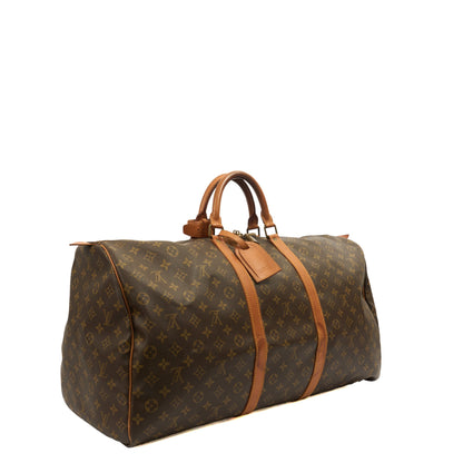 Louis Vuitton Soft Sided Keepall 60 in Monogram, Canvas — Back View