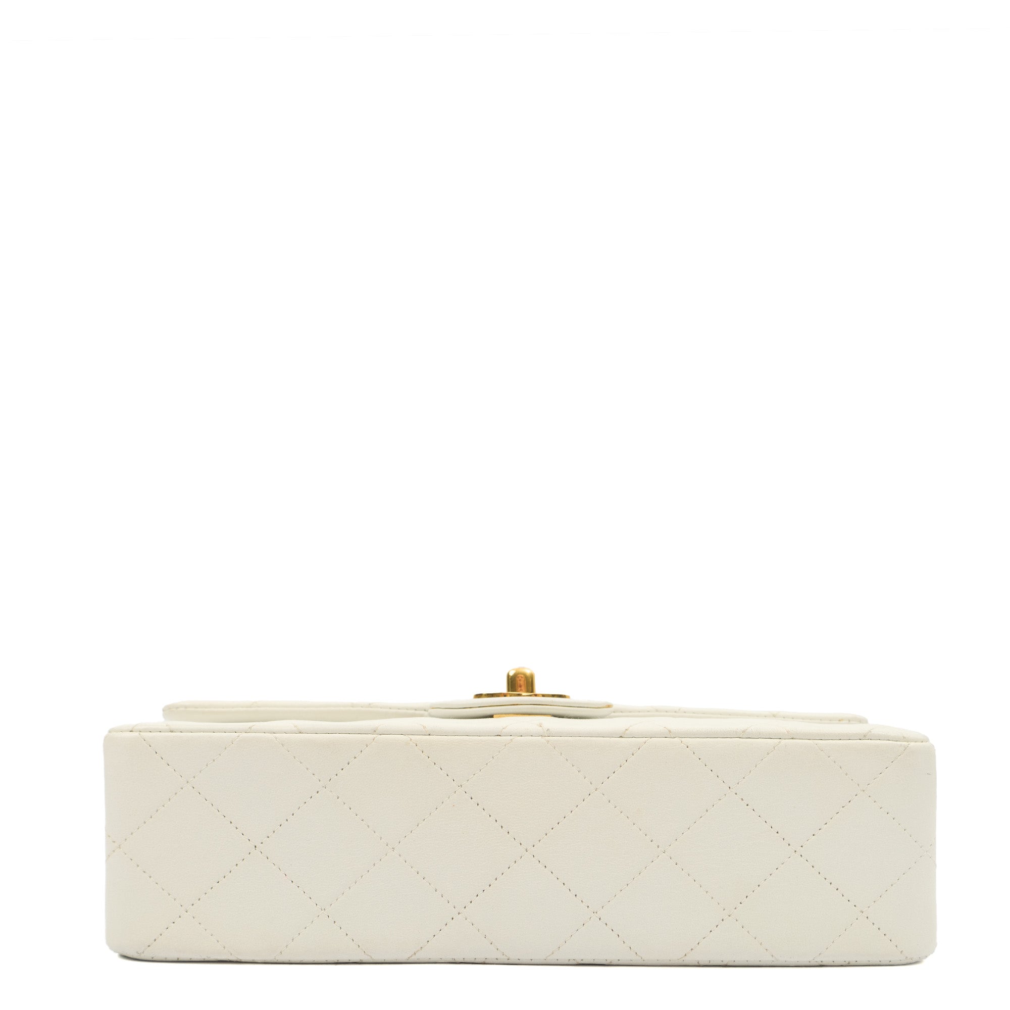 Chanel Shoulder Bag Classic Double Flap - Medium in White, Lambskin Leather — Alternate View 8