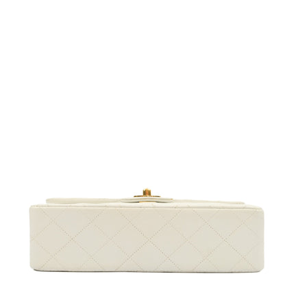 Chanel Shoulder Bag Classic Double Flap - Medium in White, Lambskin Leather — Alternate View 8