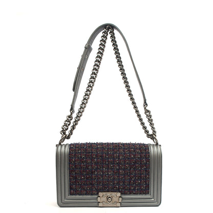 Chanel Shoulder Bag Boy - Medium in Multi, Fabric — Top View
