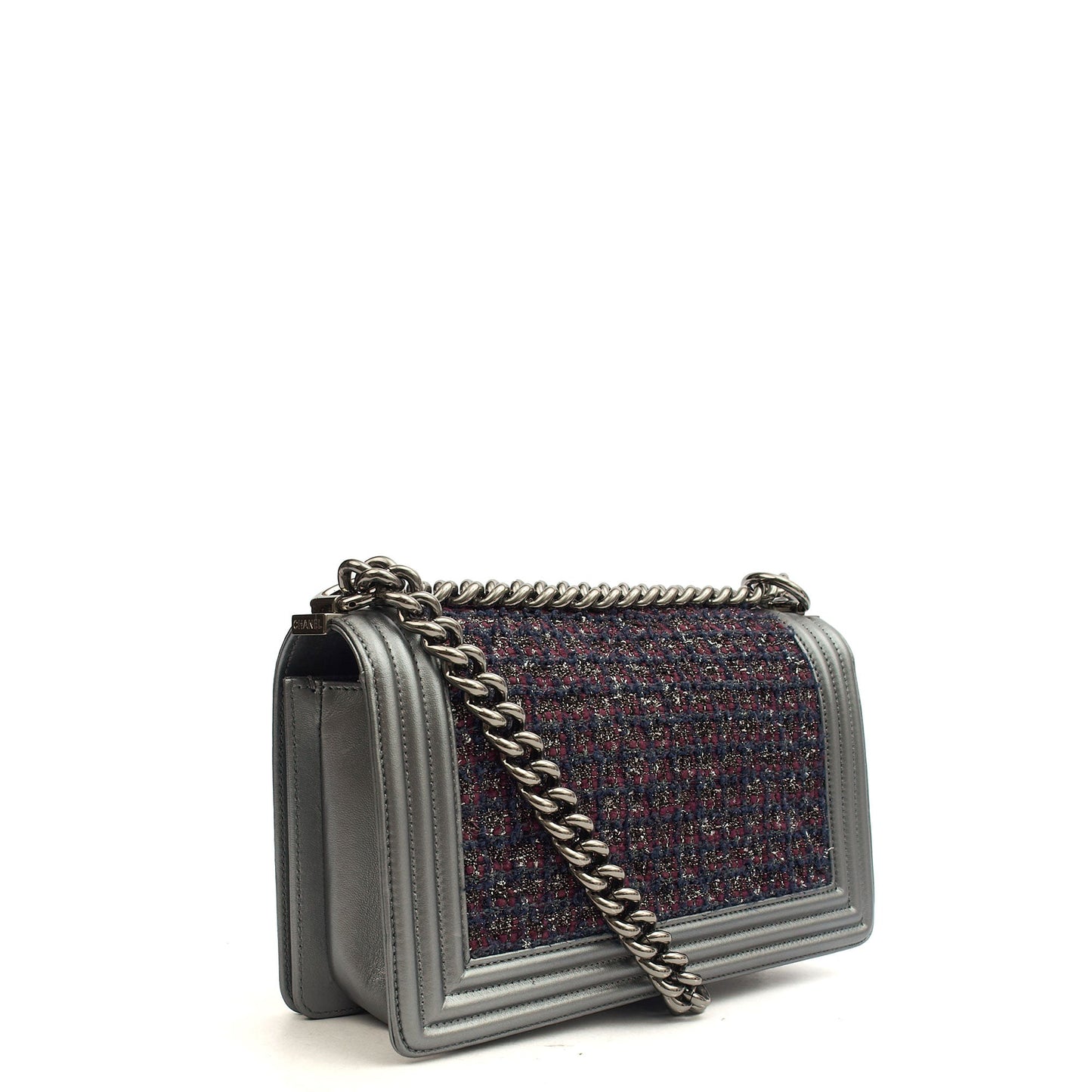 Chanel Shoulder Bag Boy - Medium in Multi, Fabric — Side View