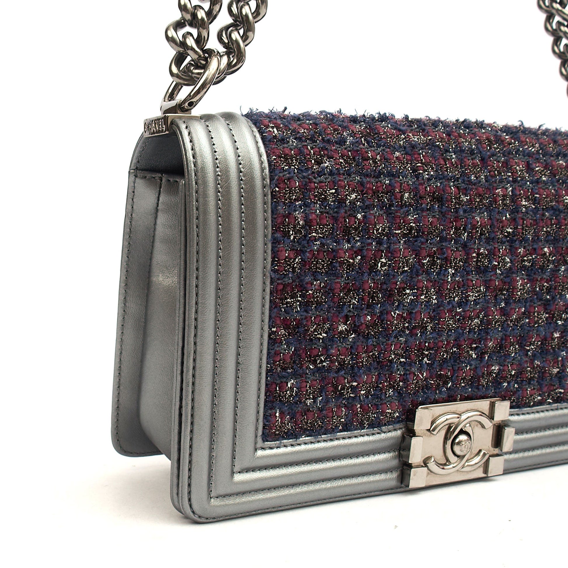Chanel Shoulder Bag Boy - Medium in Multi, Fabric — Detail View