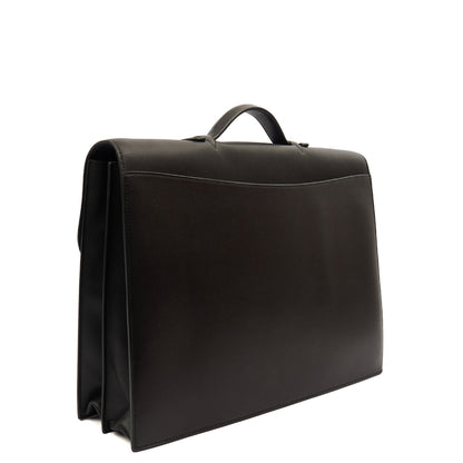 Hermes Sac a Depeches Briefcase in Black, Evercolour — Back View