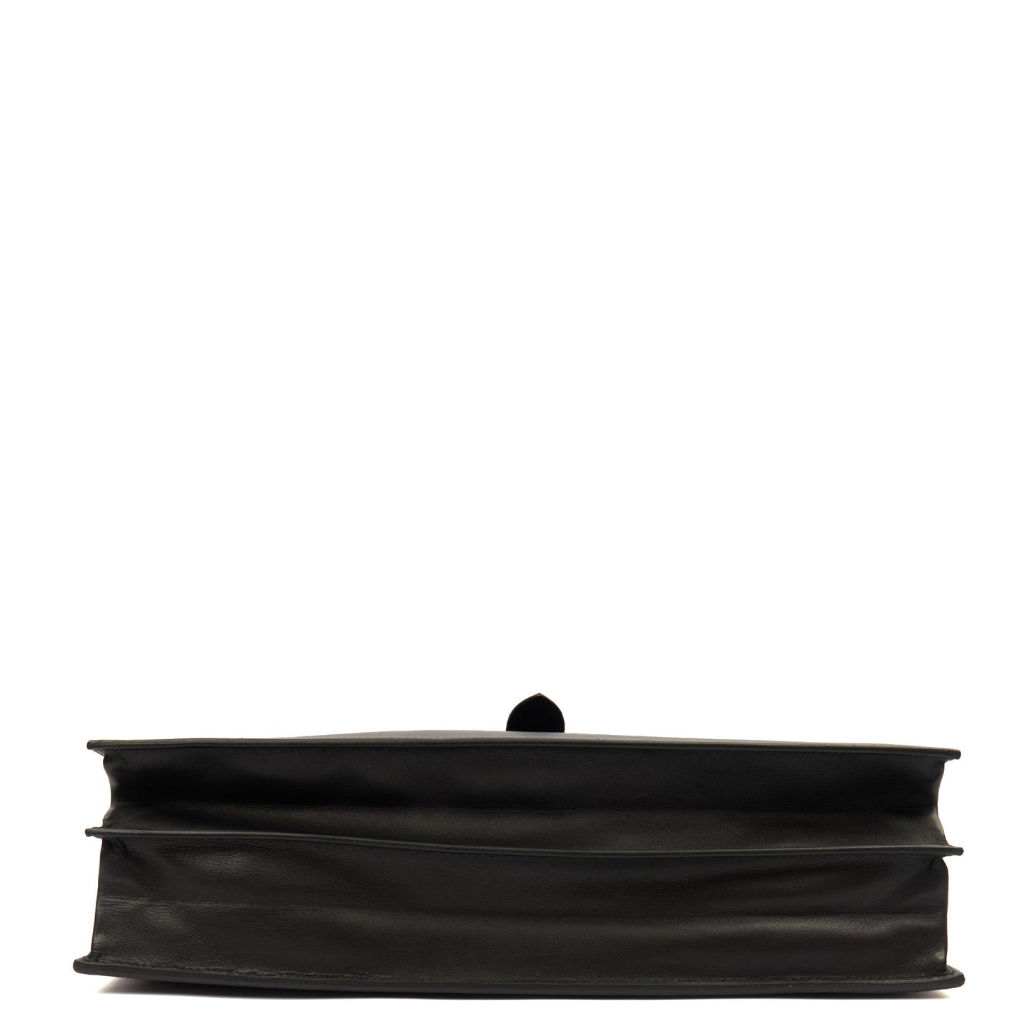 Hermes Sac a Depeches Briefcase in Black, Evercolour — Detail View