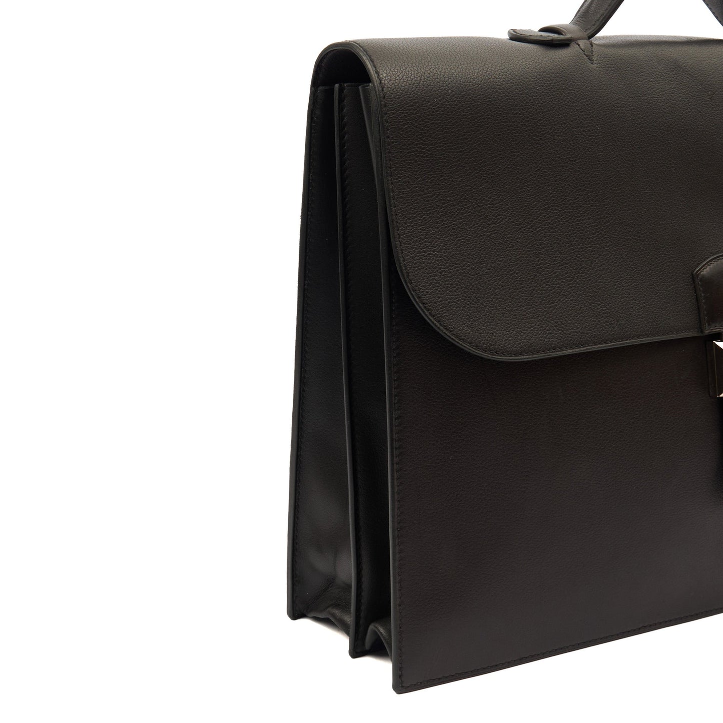 Hermes Sac a Depeches Briefcase in Black, Evercolour — Alternate View 8