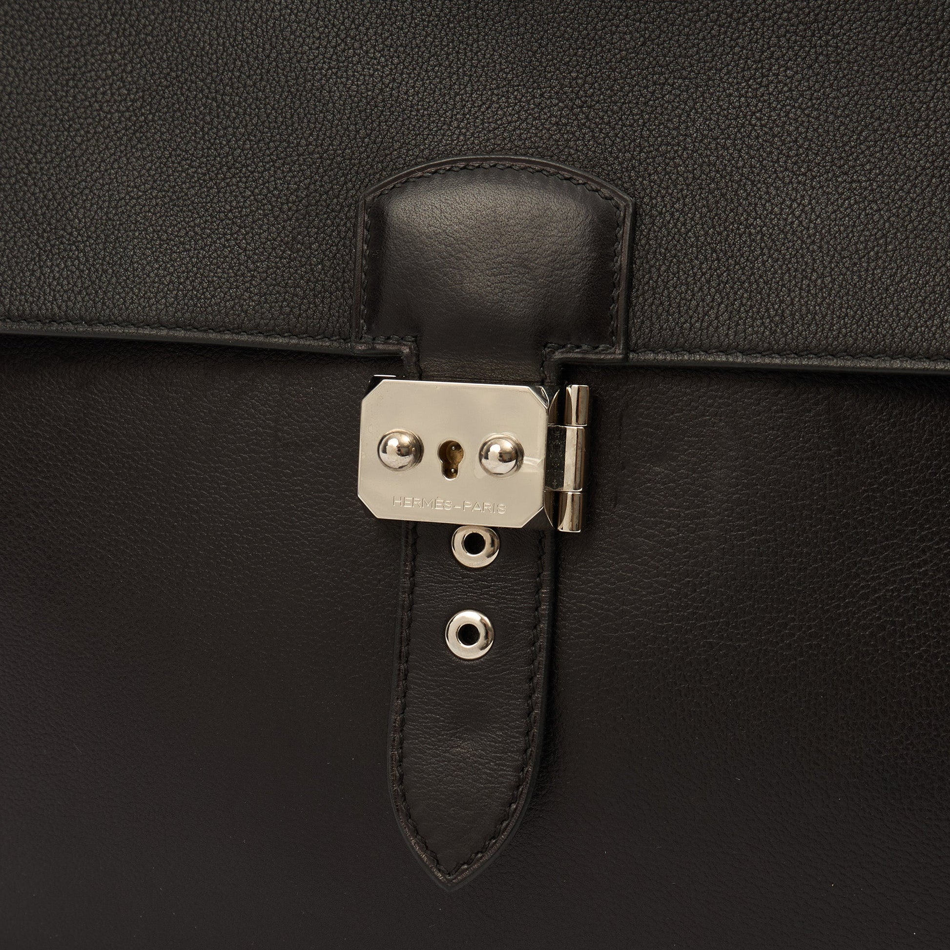 Hermes Sac a Depeches Briefcase in Black, Evercolour — Alternate View 11