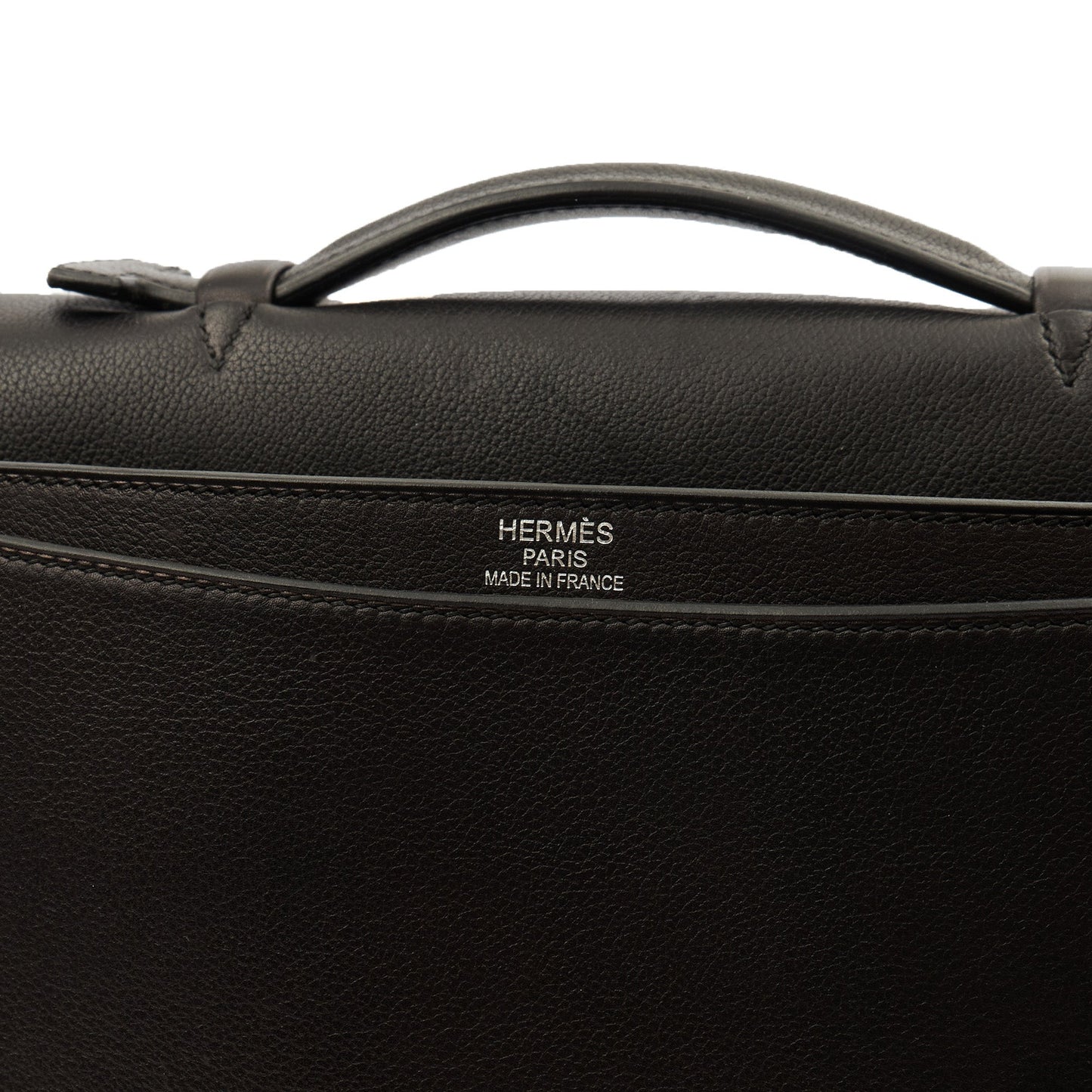 Hermes Sac a Depeches Briefcase in Black, Evercolour — Alternate View 25