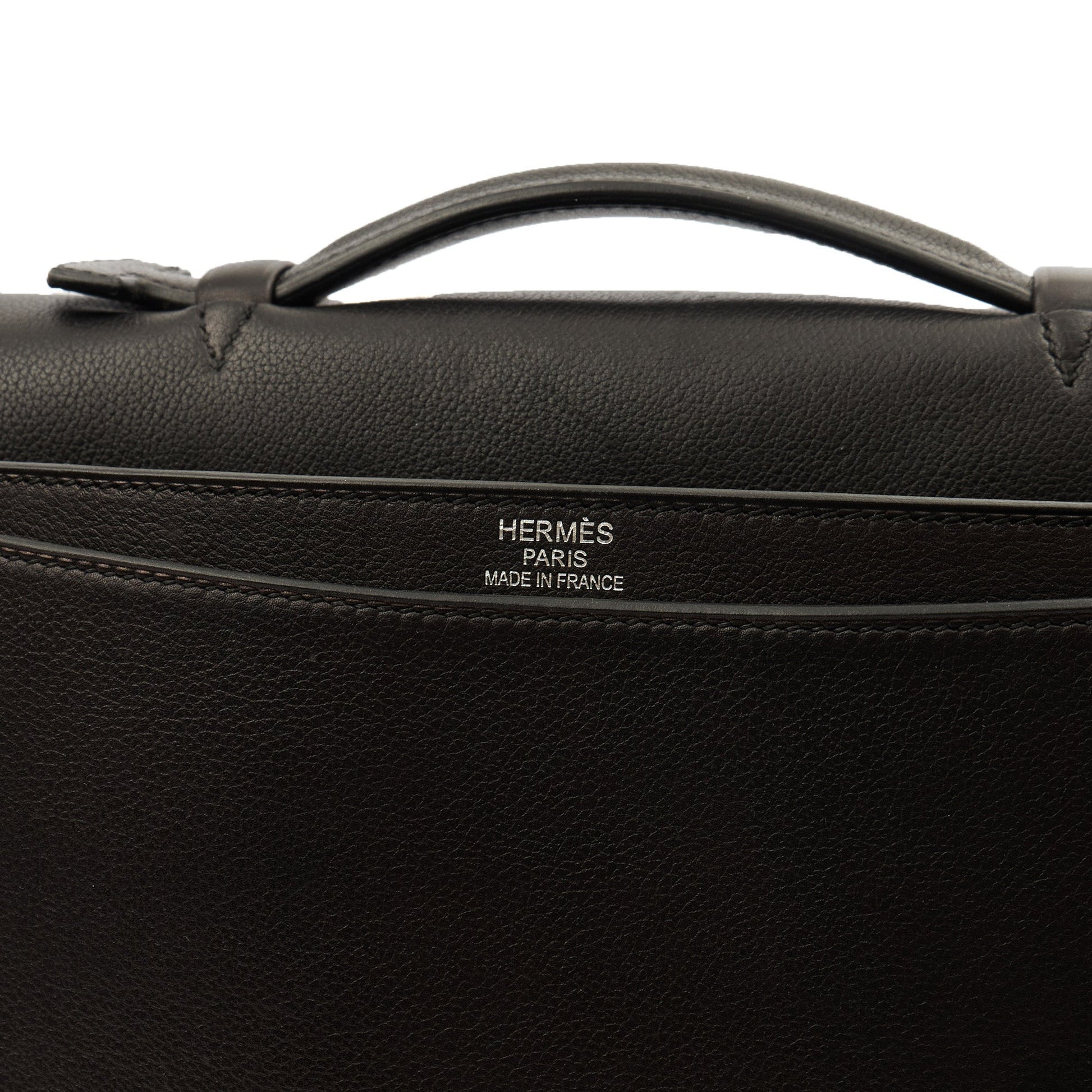 Hermes Sac a Depeches Briefcase in Black, Evercolour — Alternate View 25