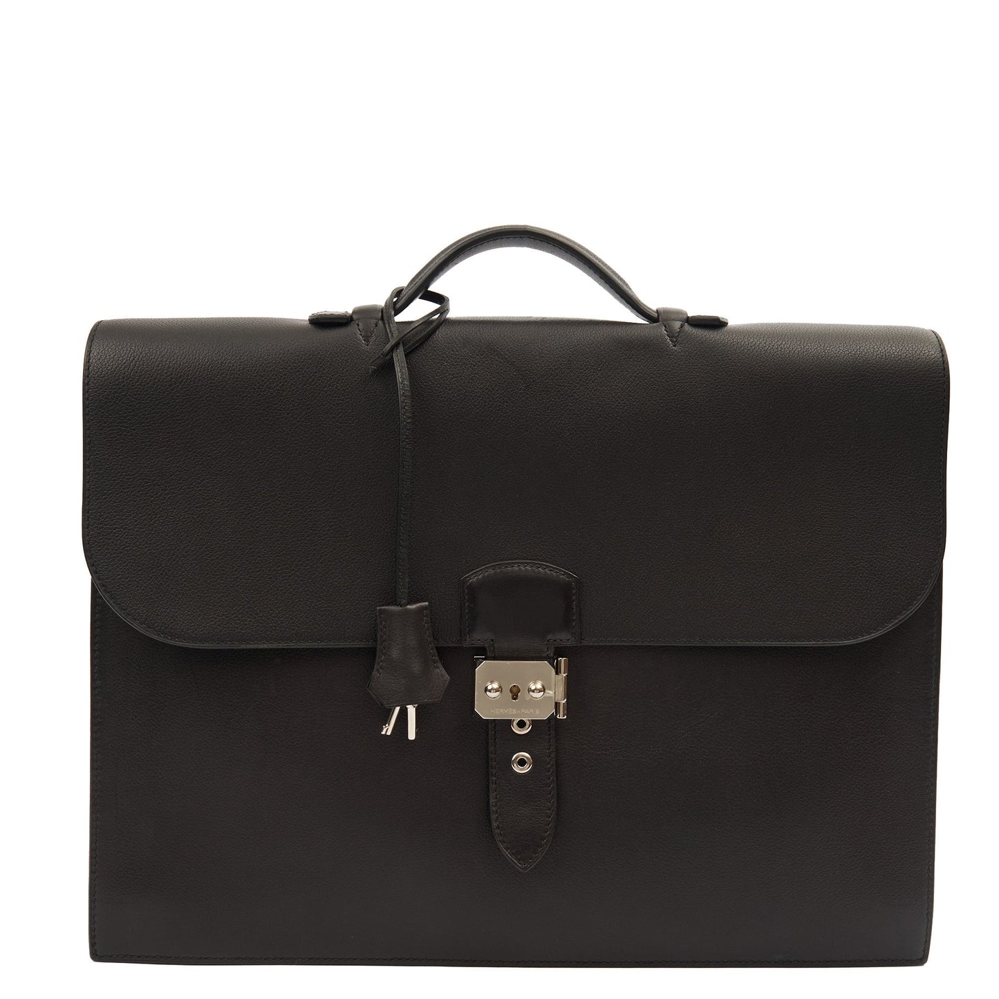 Hermes Sac a Depeches Briefcase in Black, Evercolour — Alternate View 19
