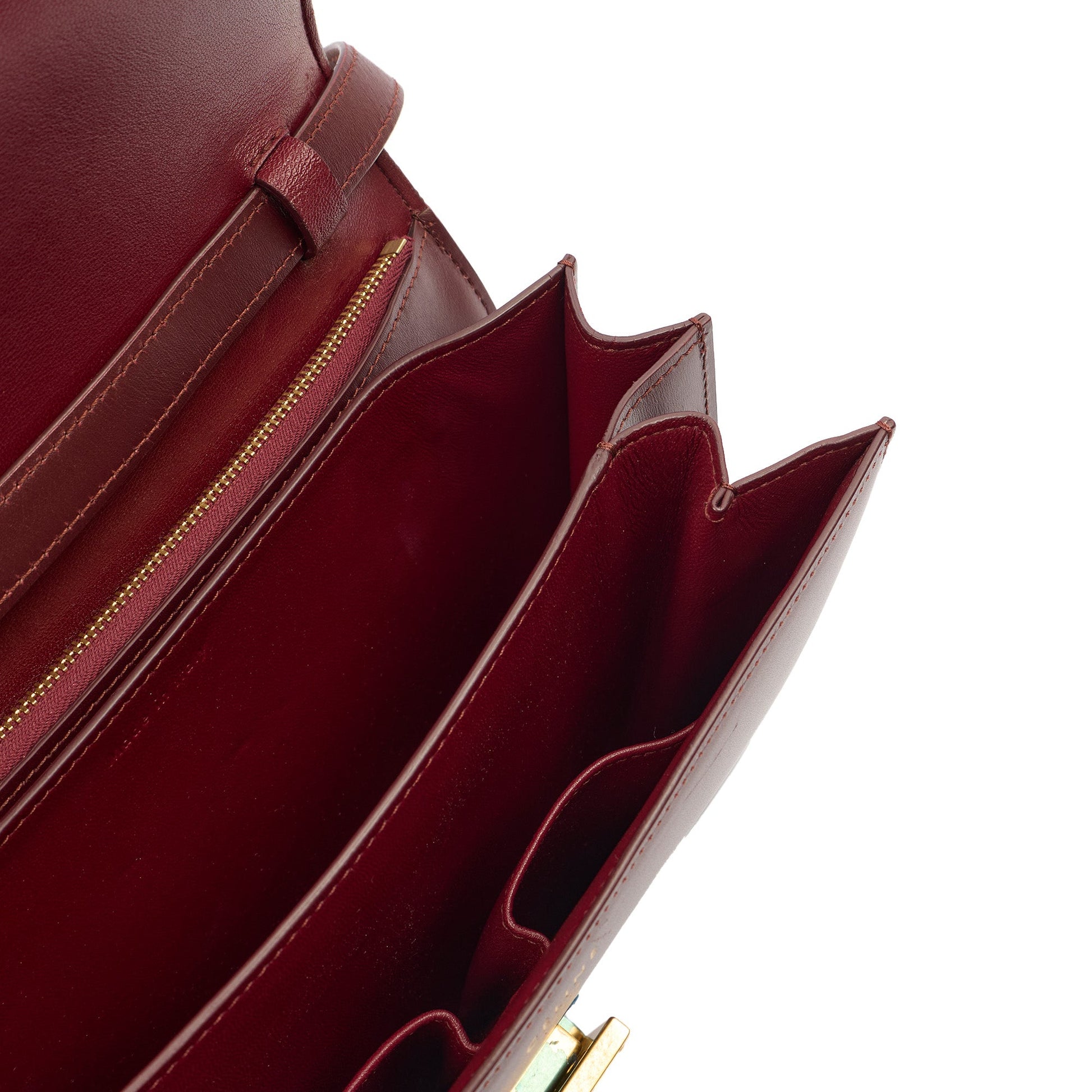 Celine Shoulder Bag Box Bag - Teen in Red, Leather — Detail View