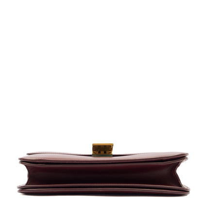Celine Shoulder Bag Box Bag - Teen in Red, Leather — Top View