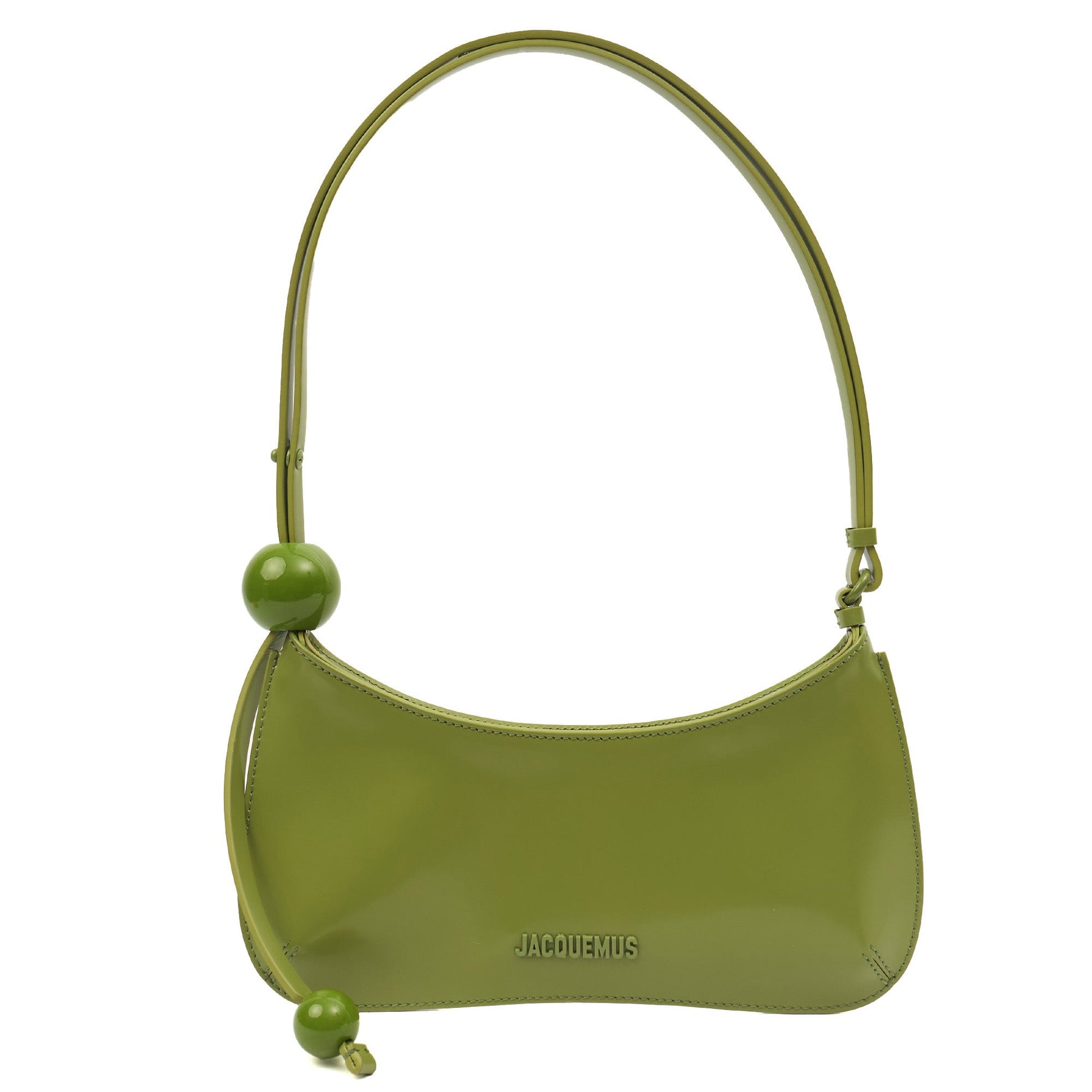 Jacquemus Shoulder Bag Le Bisou Ceinture in Green, Leather — Front View
