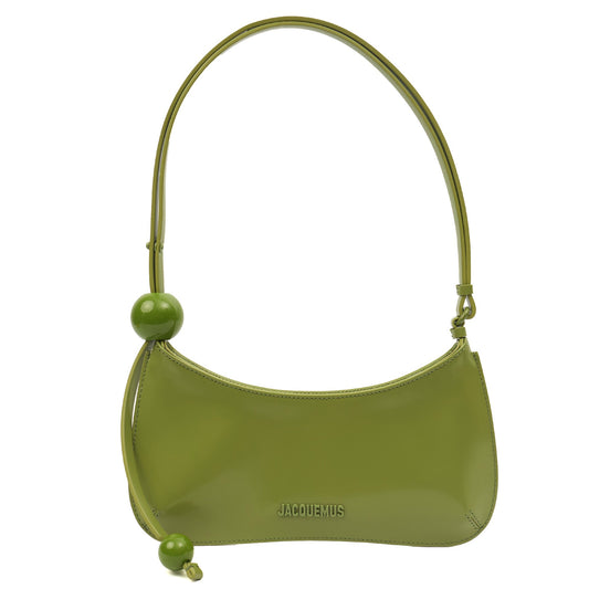 Jacquemus Shoulder Bag Le Bisou Ceinture in Green, Leather — Front View