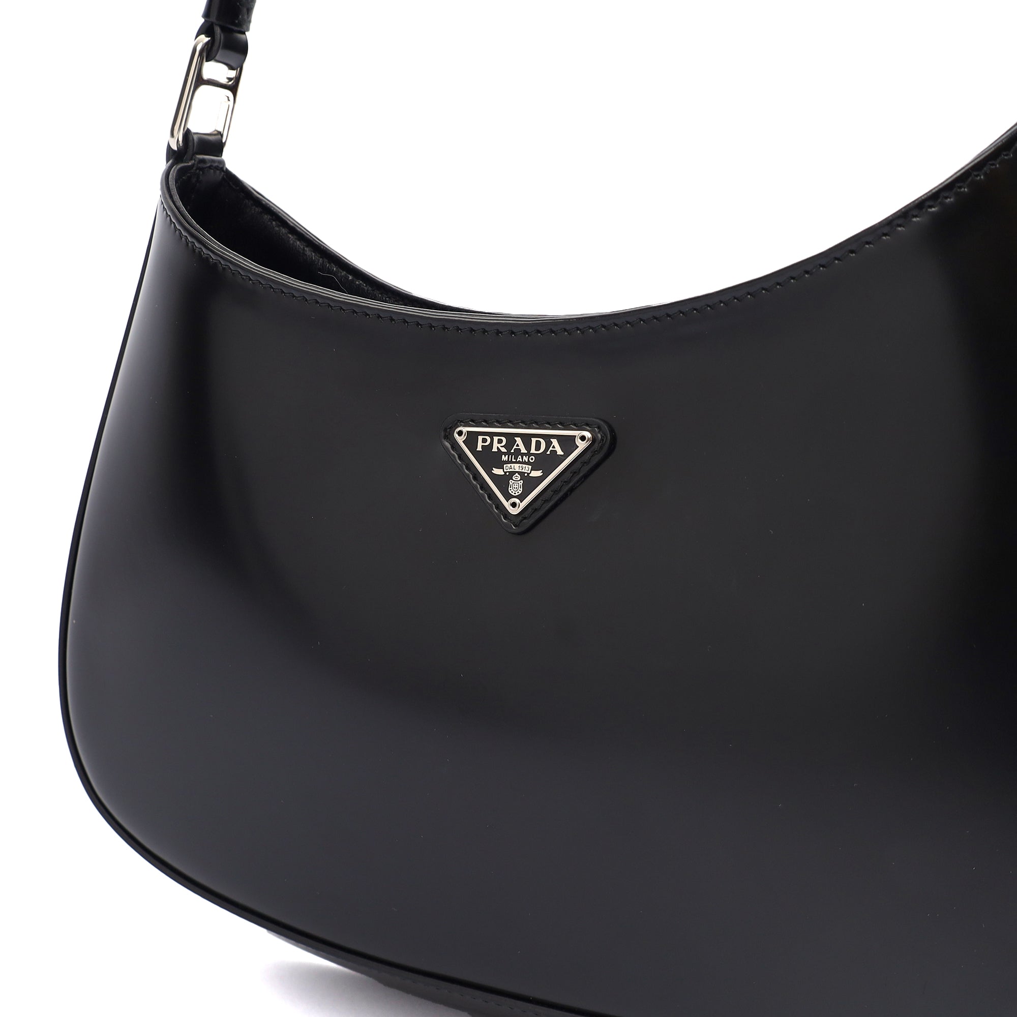 Prada Cross Body Cleo Shoulder Bag in Black, Patent Leather — Alternate View 12