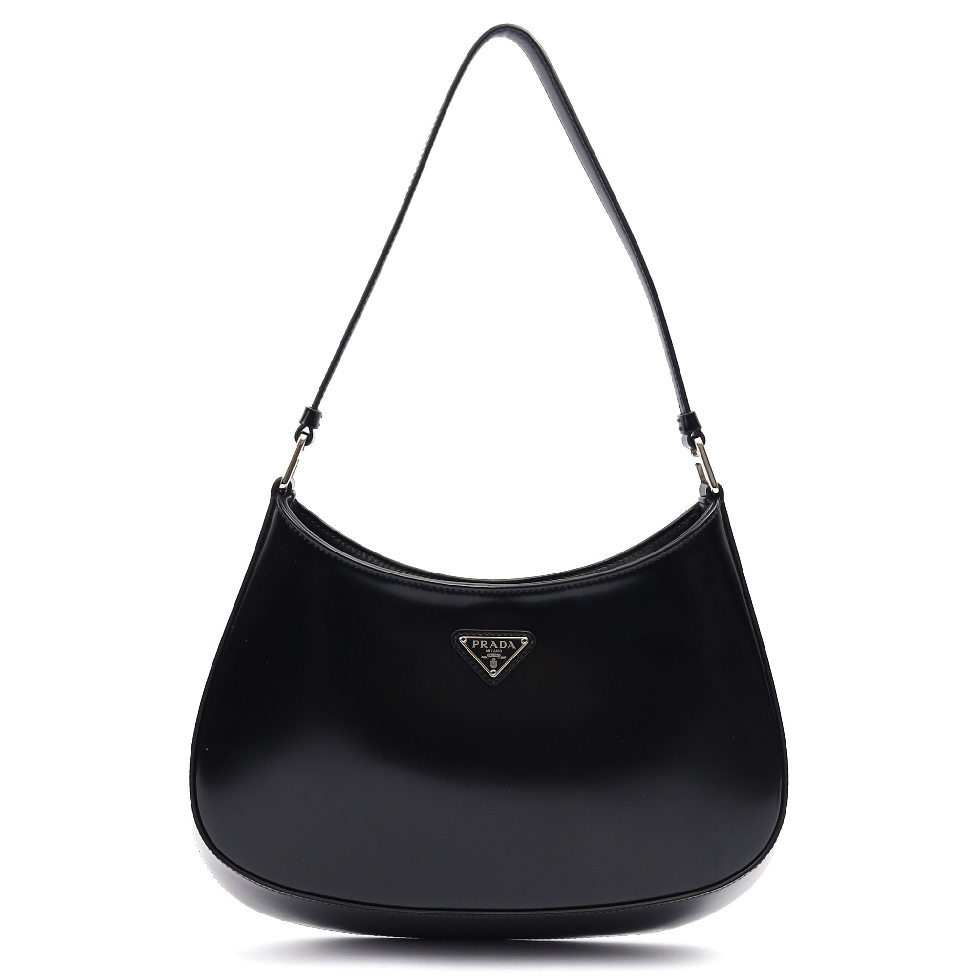 Prada Cross Body Cleo Shoulder Bag in Black, Patent Leather — Alternate View 7