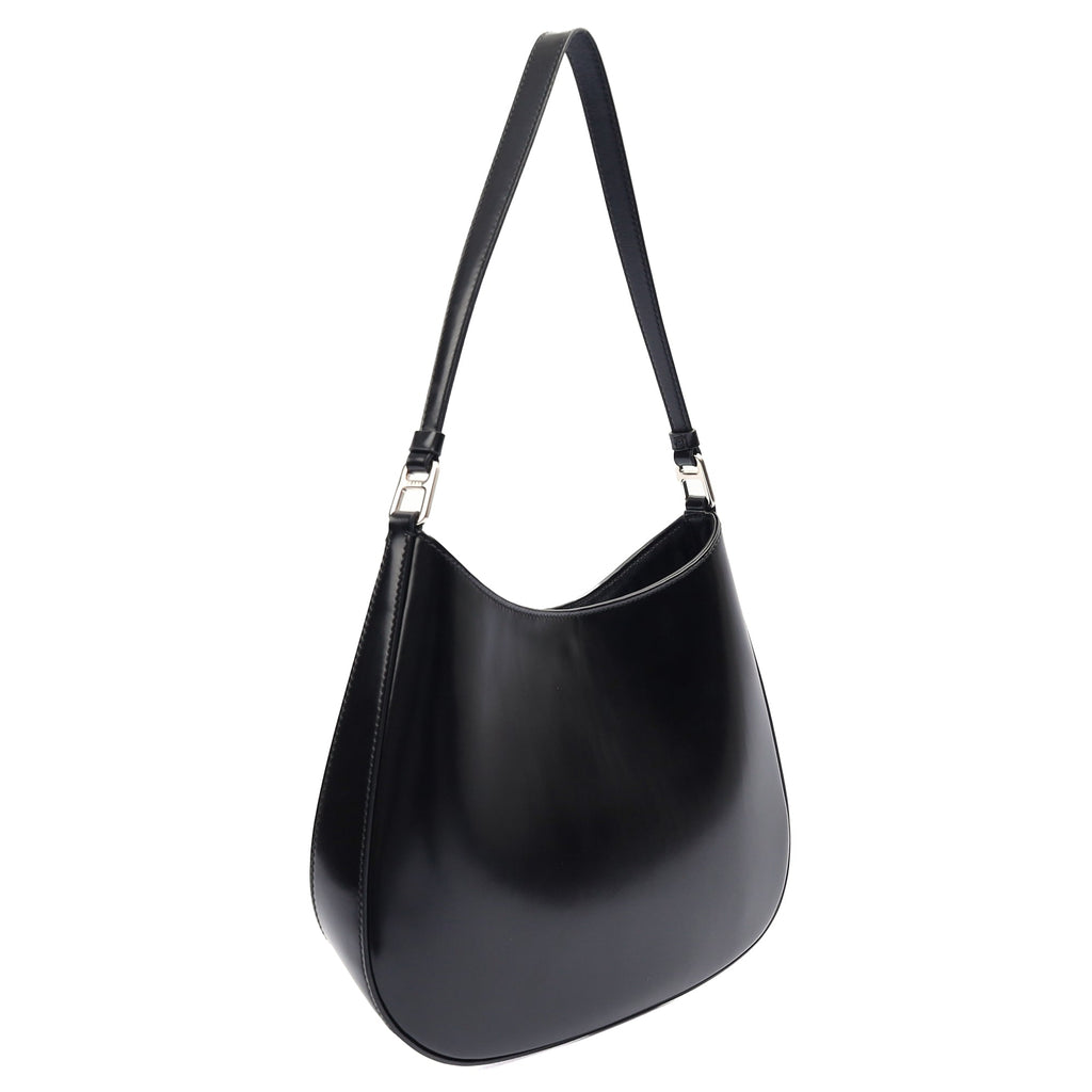 Prada Cross Body Cleo Shoulder Bag in Black, Patent Leather — Side View