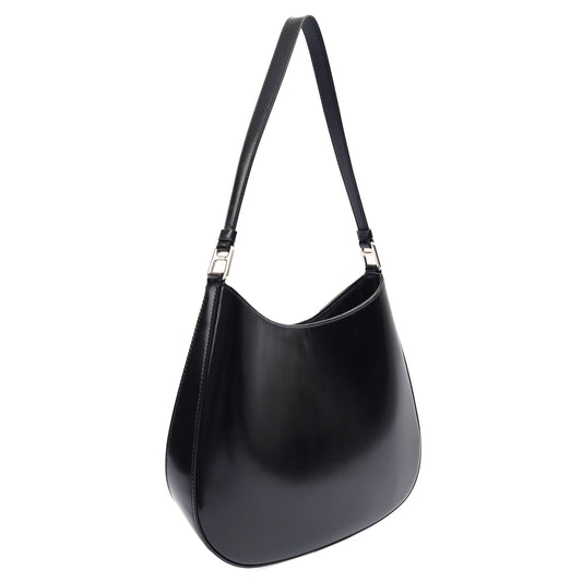 Prada Cross Body Cleo Shoulder Bag in Black, Patent Leather — Side View