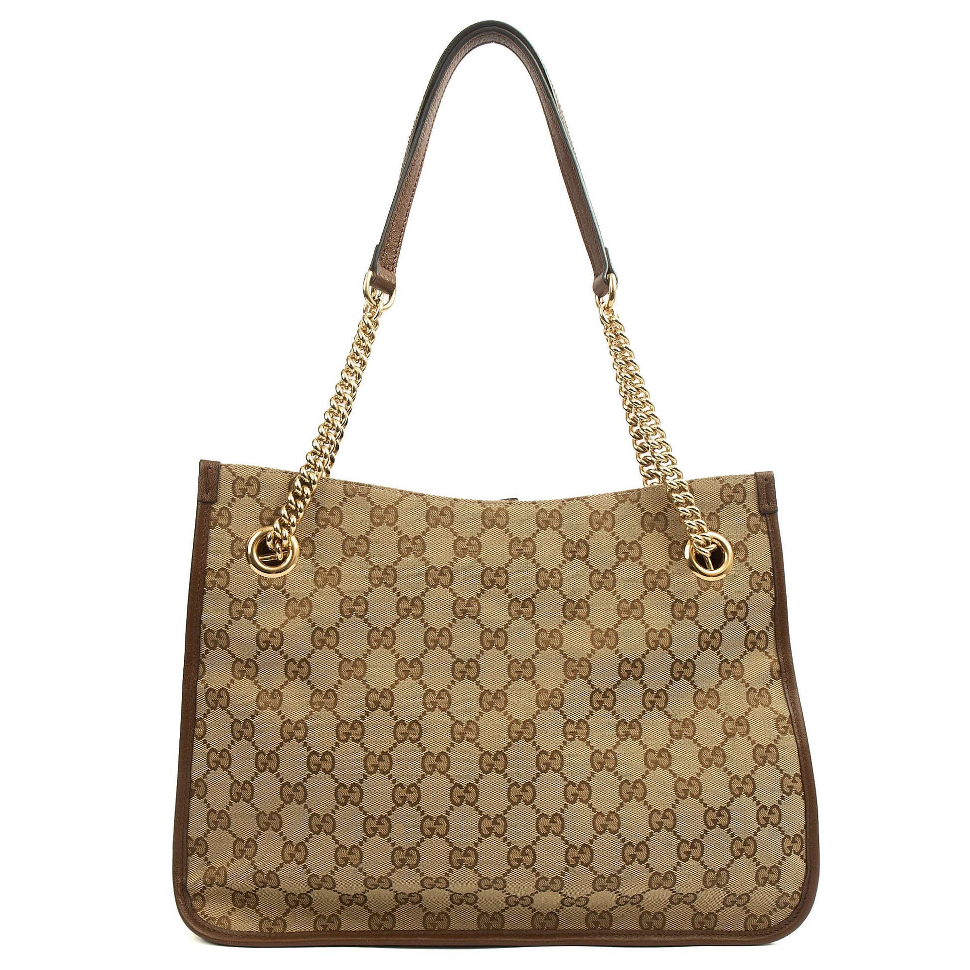 Gucci Tote Horsebit 1955 Tote in Brown, Fabric — Back View