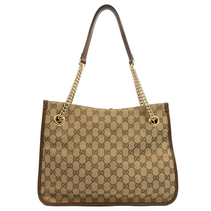 Gucci Tote Horsebit 1955 Tote in Brown, Fabric — Back View