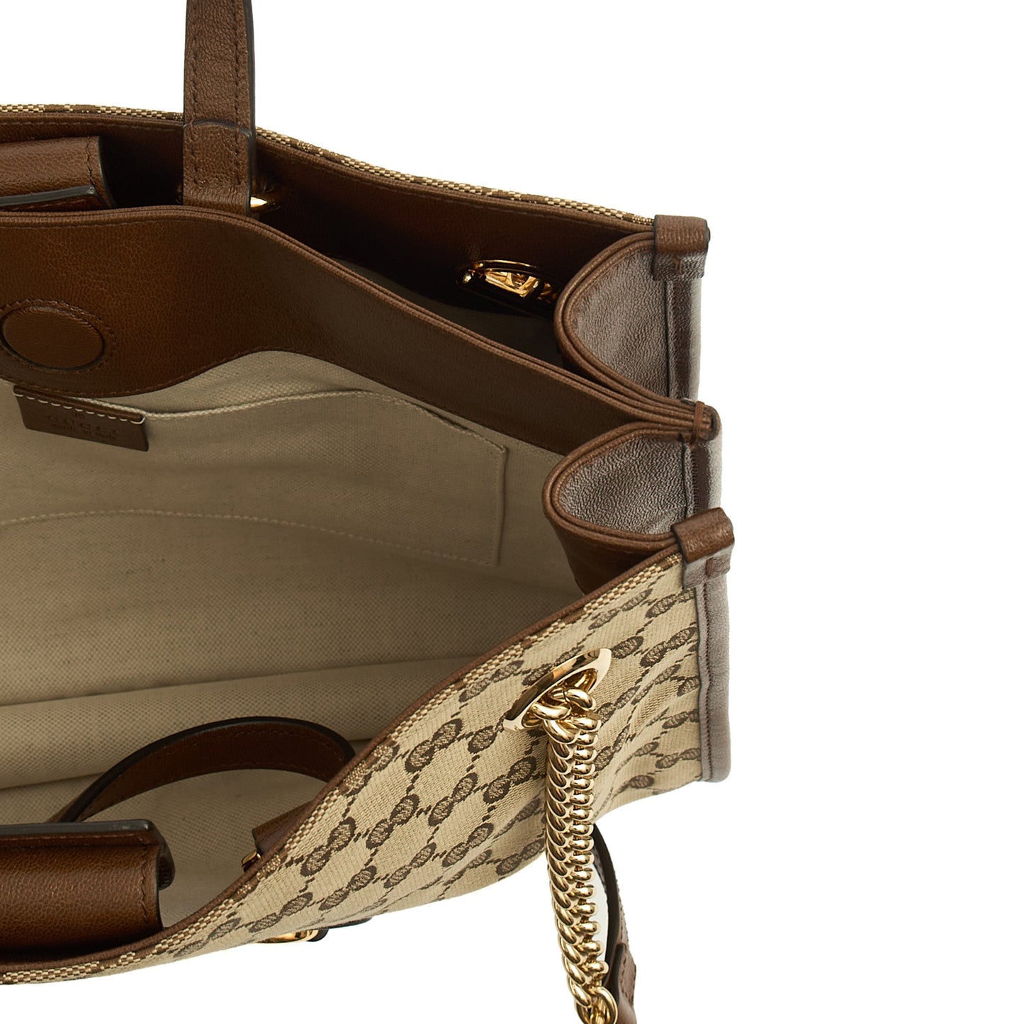 Gucci Tote Horsebit 1955 Tote in Brown, Fabric — Alternate View 11