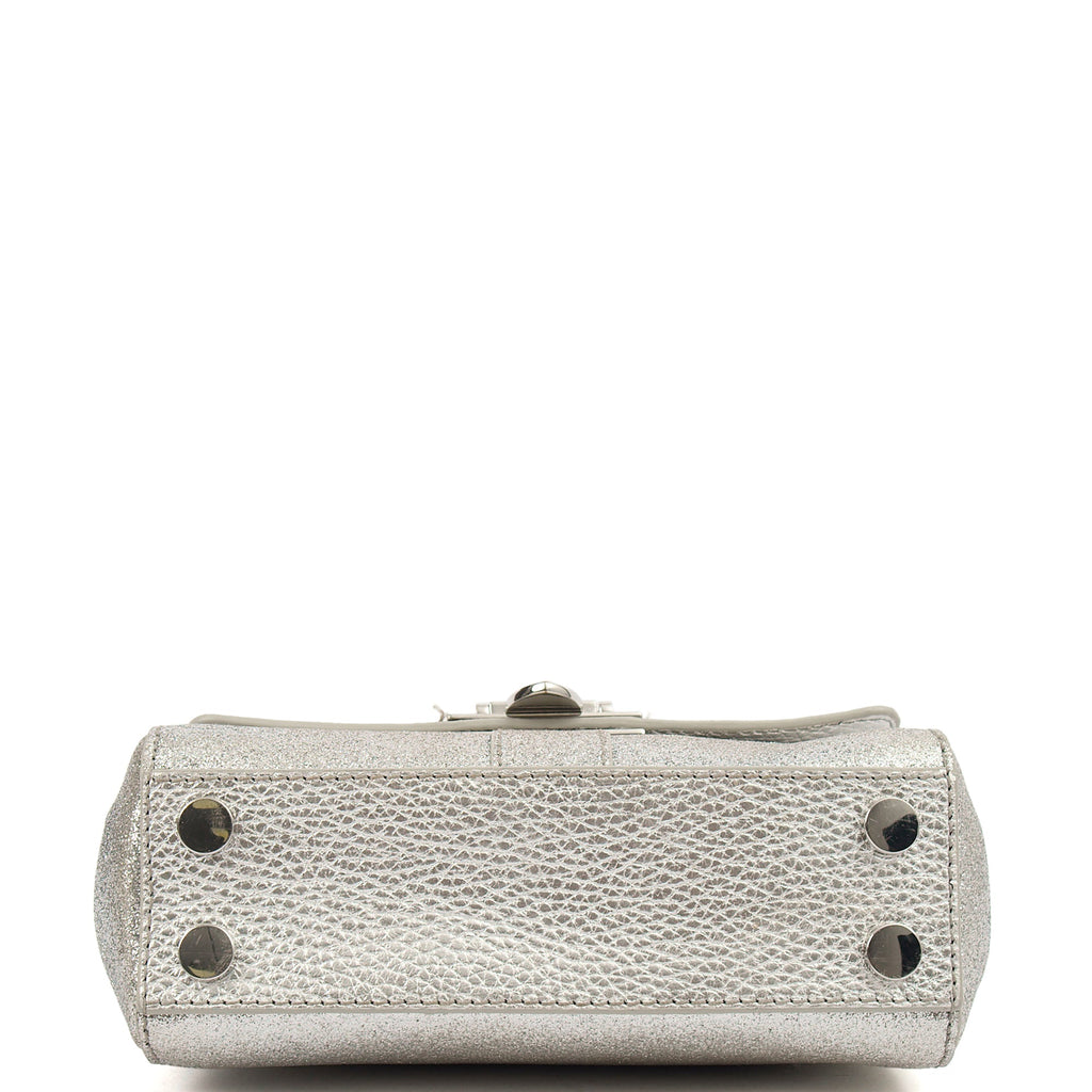 Aspinal of London Shoulder Bag Lottie Micro in Metallic, Leather — Detail View