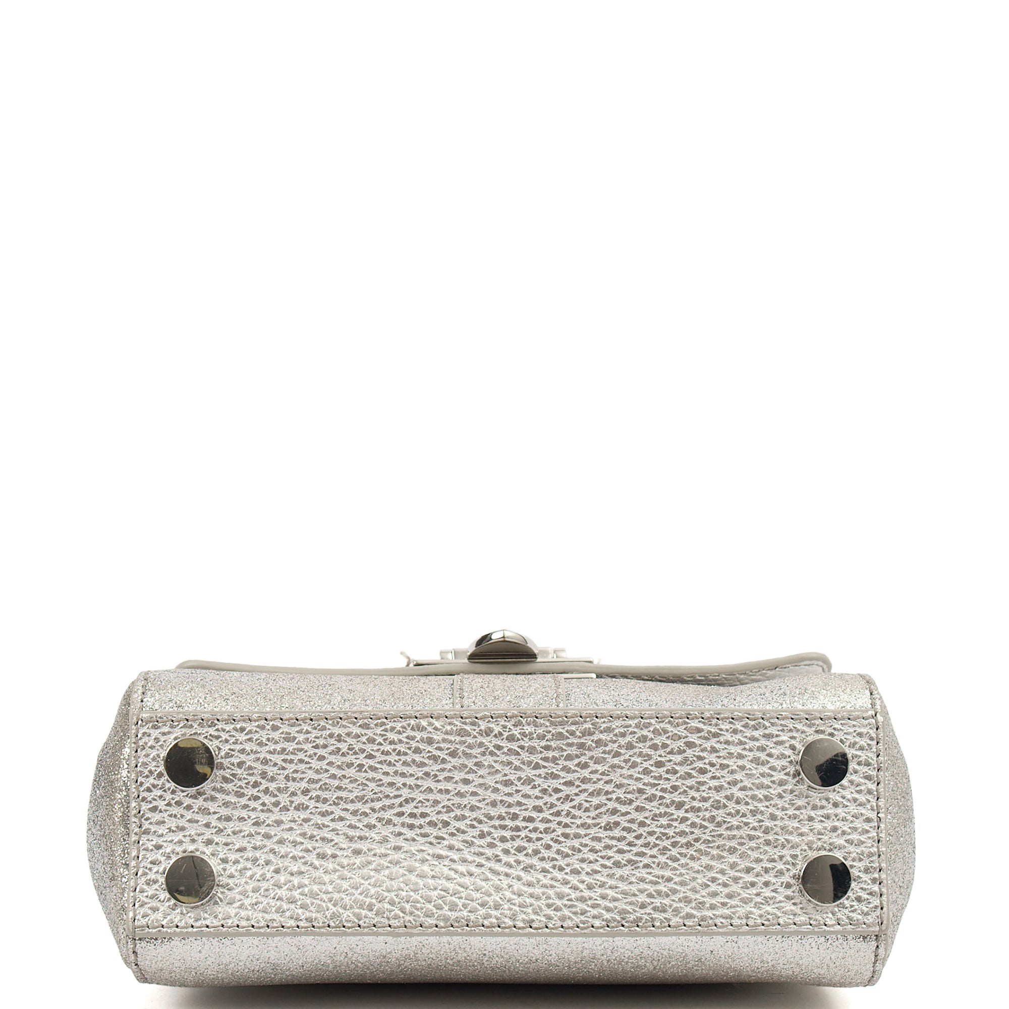 Aspinal of London Shoulder Bag Lottie Micro in Metallic, Leather — Detail View