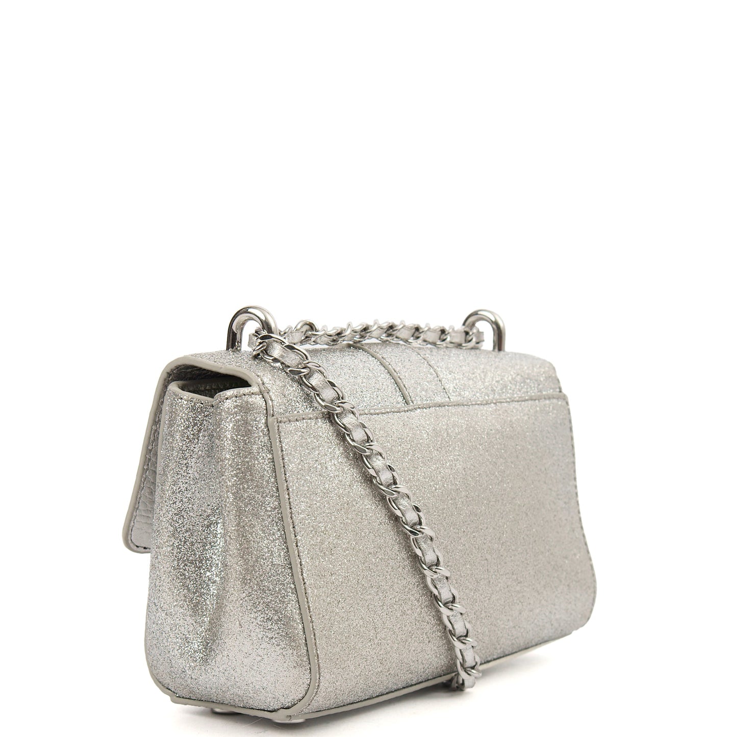 Aspinal of London Shoulder Bag Lottie Micro in Metallic, Leather — Top View